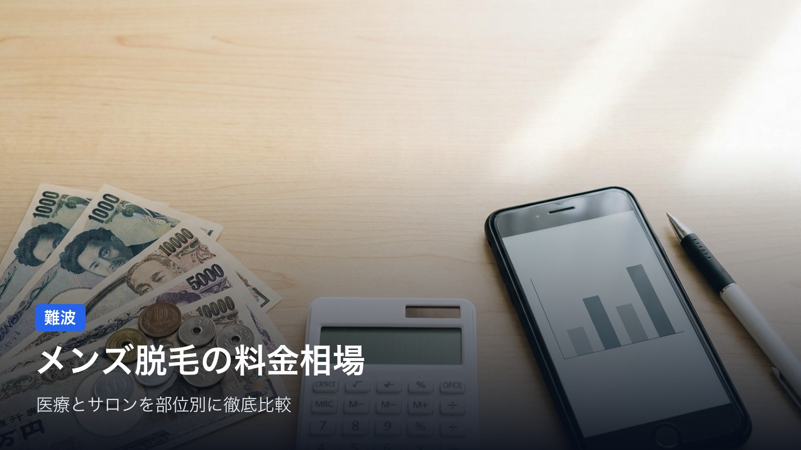 難波 メンズ脱毛の料金相場