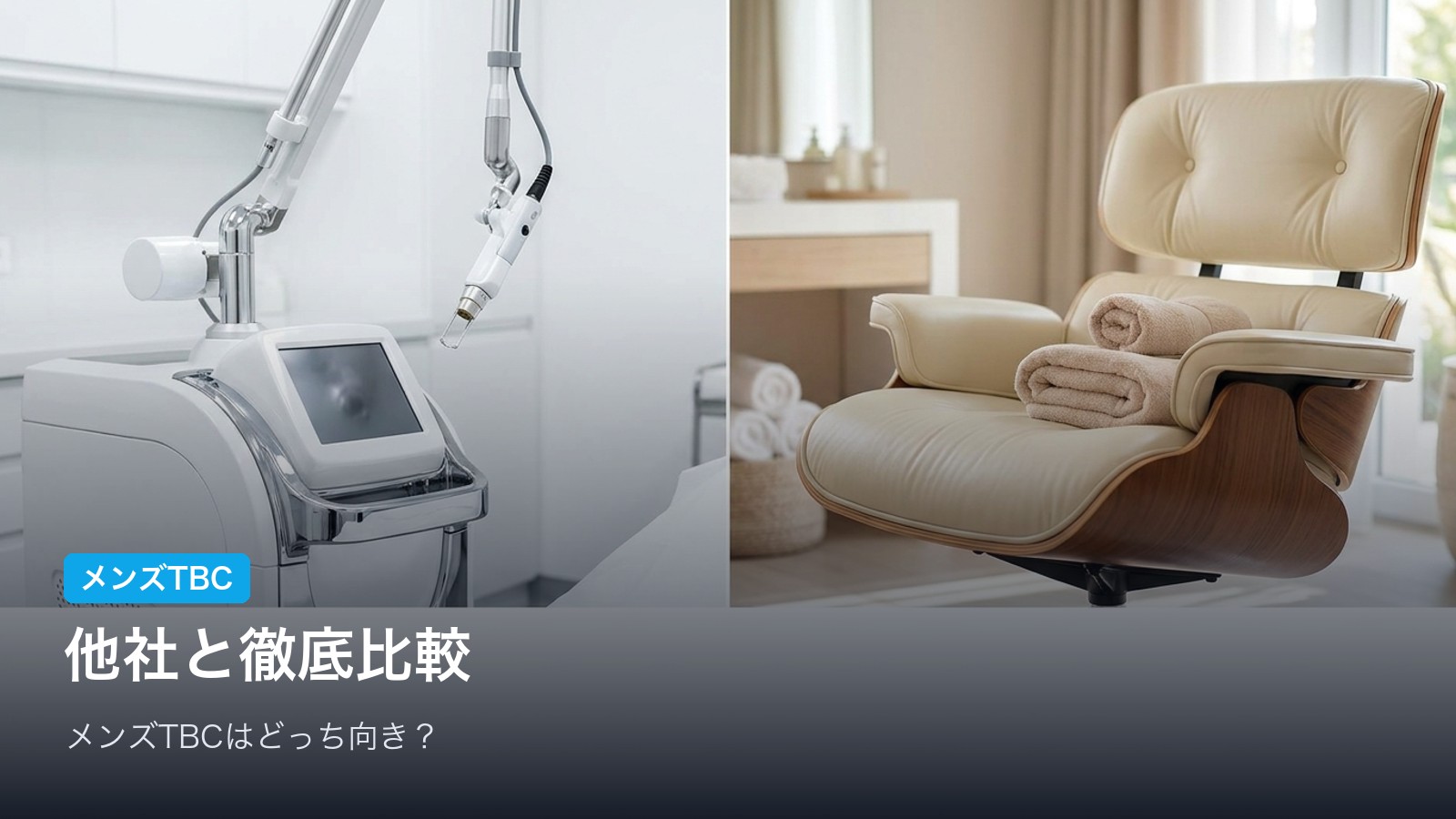 メンズTBC(美容電気脱毛)と光脱毛・医療脱毛の違いを比較